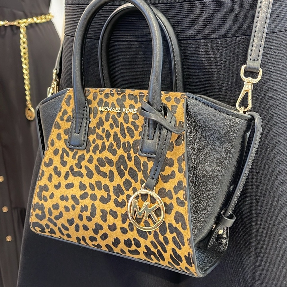 Michael Kors Avril Extra-Small Leather and Suede Satchel Crossbody Exotic Print - Picture 16 of 16